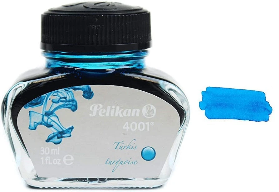 Pelikan 4001 Fountain Pen Ink Bottle, 30ml, Turquoise 3 Pelikan 4001 Fountain Pen Ink Bottle, 30ml, Turquoise