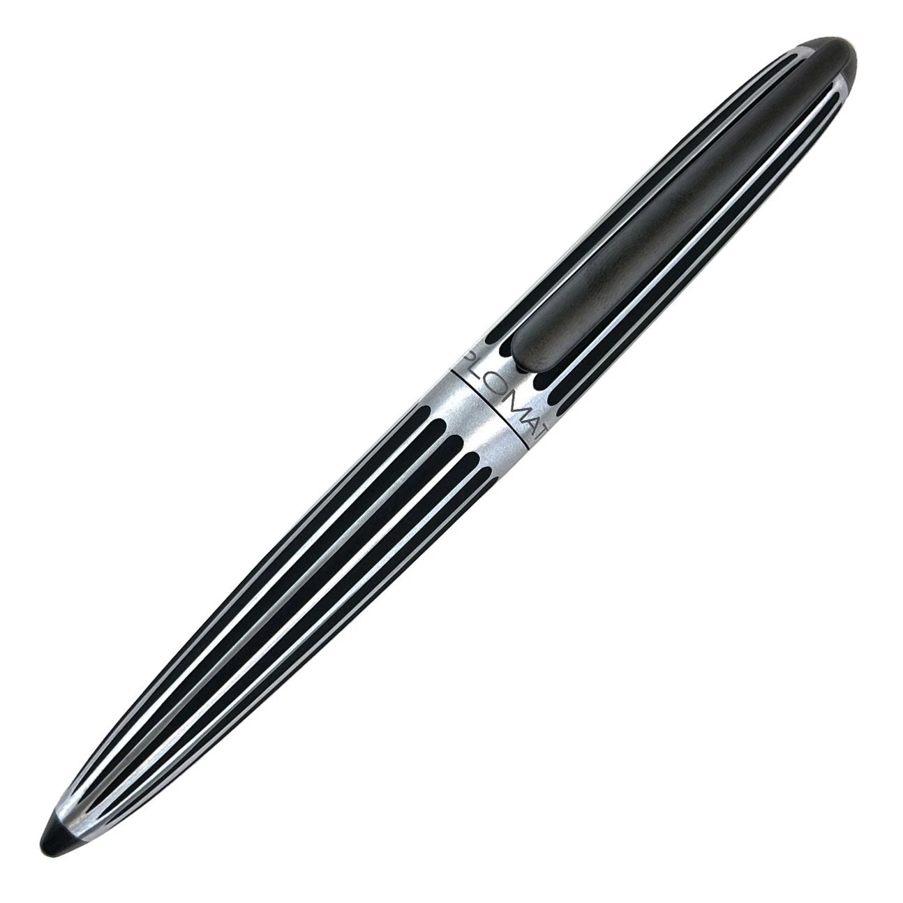 Diplomat Aero Black & Chrome Stripes Rollerball Pen 3 Diplomat Aero Black & Chrome Stripes Rollerball Pen
