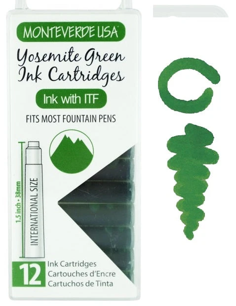 Monteverde International Standard Fountain Pen Ink Cartridges, Yosemite Green 3 Monteverde International Standard Fountain Pen Ink Cartridges, Yosemite Green