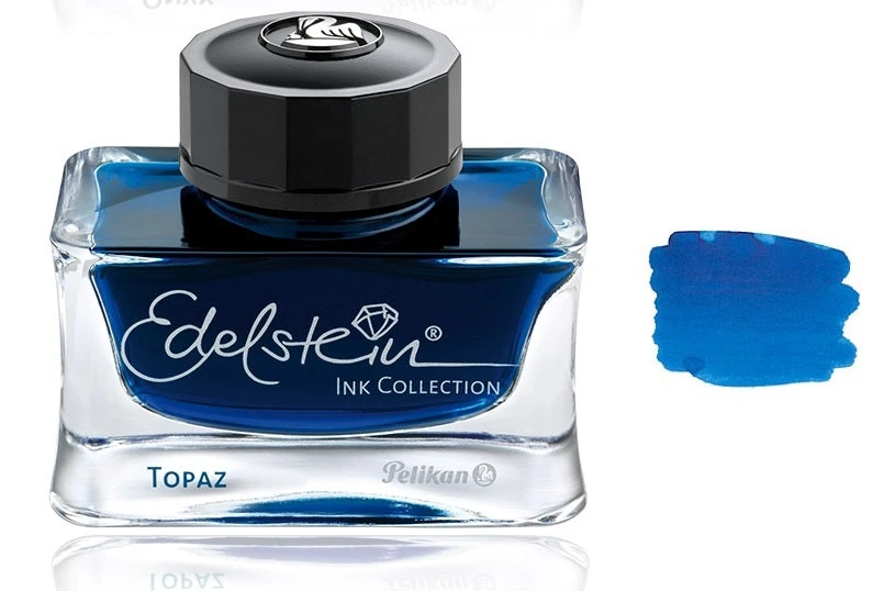 Pelikan Edelstein Fountain Pen Ink Bottle, 50ml, Topaz 3 Pelikan Edelstein Fountain Pen Ink Bottle, 50ml, Topaz