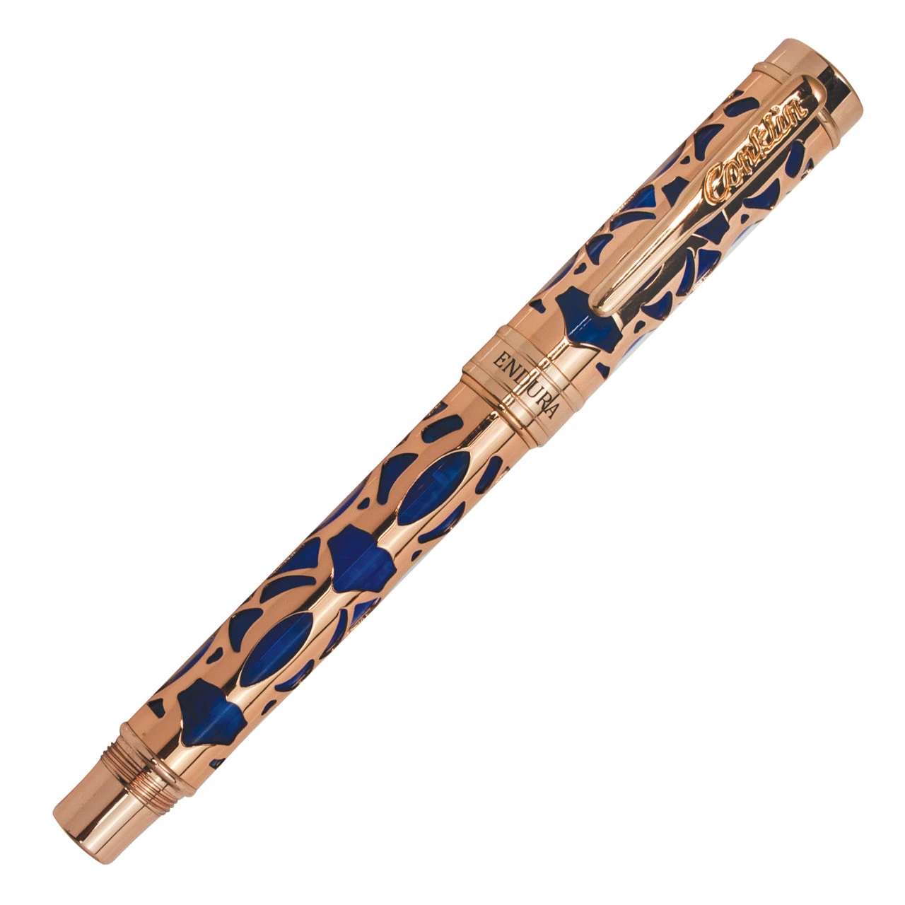 Conklin Endura Deco Crest Fountain Pen, Blue & Rose Gold 4 Conklin Endura Deco Crest Fountain Pen, Blue & Rose Gold - Image 2