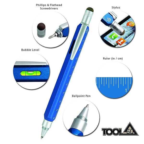Monteverde Tool 60 Ballpoint Pen & Stylus, Ocean Blue 4 Monteverde Tool 60 Ballpoint Pen & Stylus, Ocean Blue - Image 2