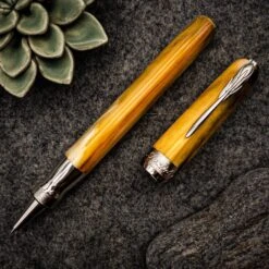 Pineider La Grande Bellezza Gemstone Rollerball Pen, Tigers Yellow -Schmidt Store APC 1329