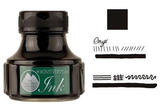 Monteverde 90ml Gemstone Fountain Pen Ink Bottle, Onyx 3 Monteverde 90ml Gemstone Fountain Pen Ink Bottle, Onyx