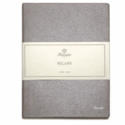Pineider Notes Milano Leather Notebook, Silver Streak, Lined Ivory Paper