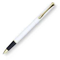 Diplomat Traveller Rollerball Pen, Snow White & Gold