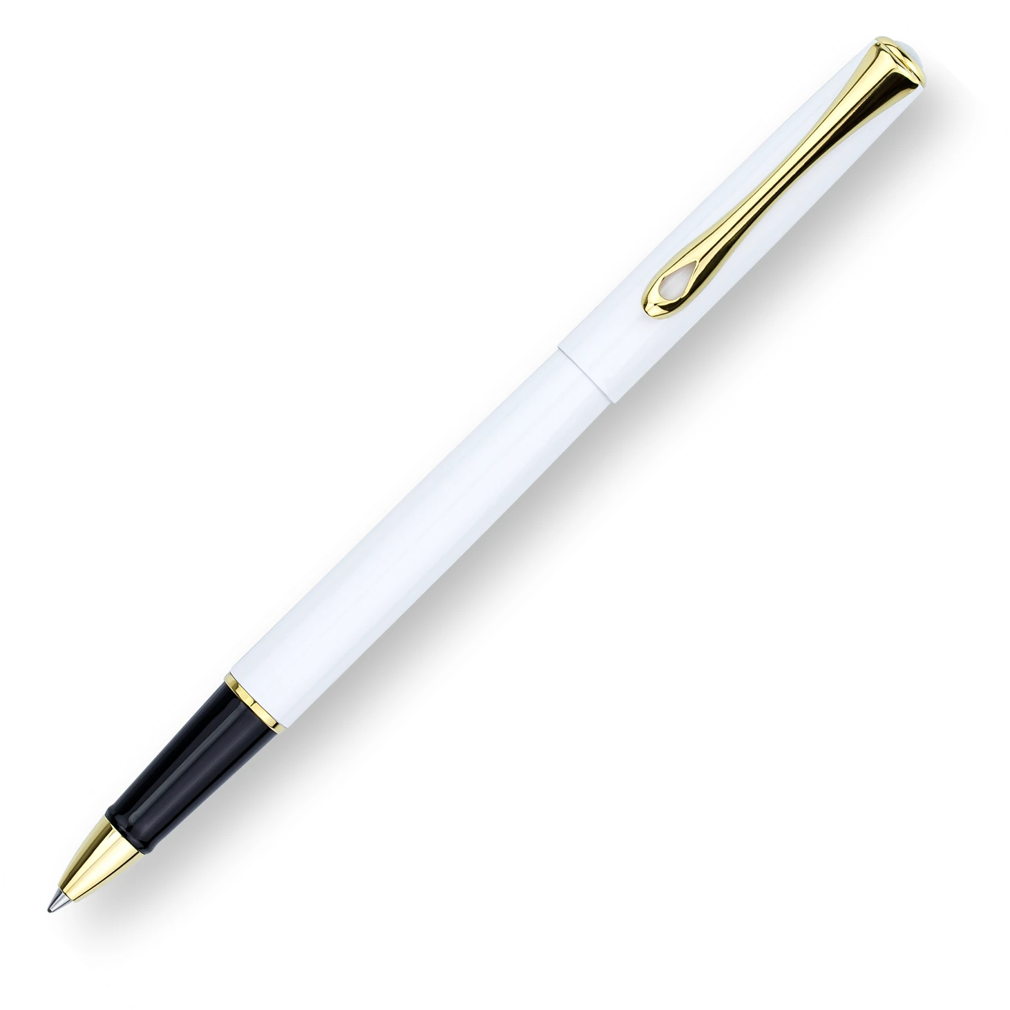Diplomat Traveller Rollerball Pen, Snow White & Gold 3 Diplomat Traveller Rollerball Pen, Snow White & Gold