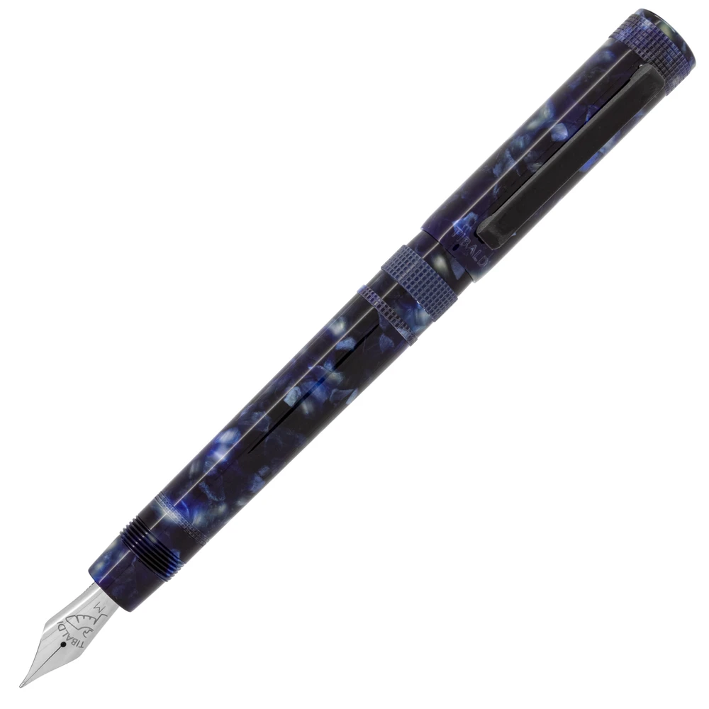 Tibaldi Perfecta LP Vinyl Blue Fountain Pen, Medium Nib 3 Tibaldi Perfecta LP Vinyl Blue Fountain Pen, Medium Nib