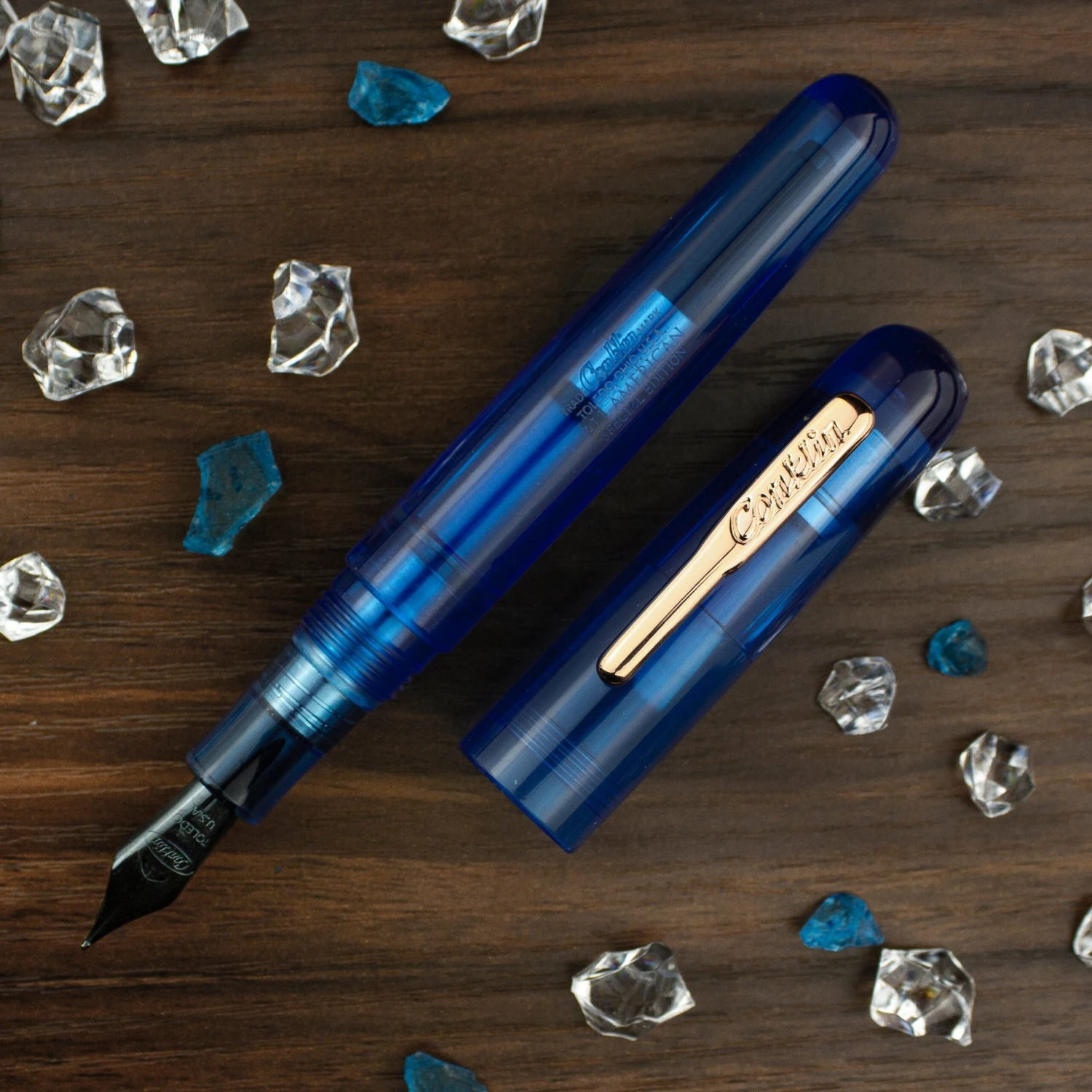 Conklin All American Fountain Pen, Special Eyedropper Edition, Demo Blue 3 Conklin All American Fountain Pen, Special Eyedropper Edition, Demo Blue