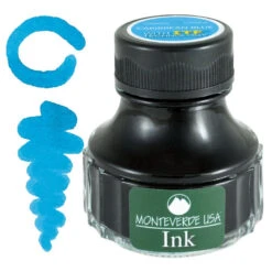 Monteverde 90ml Fountain Pen Ink Bottle, Caribbean Blue