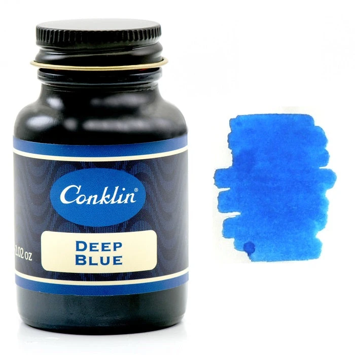 Conklin Classic Fountain Pen Ink Bottle, Deep Blue, 60ml Glass Bottle 3 Conklin Classic Fountain Pen Ink Bottle, Deep Blue, 60ml Glass Bottle