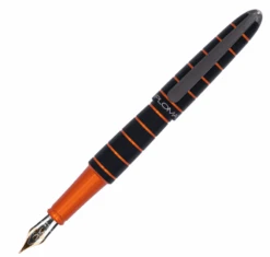 Diplomat Elox Ring Black/Orange Fountain Pen, 14kt Gold Nib
