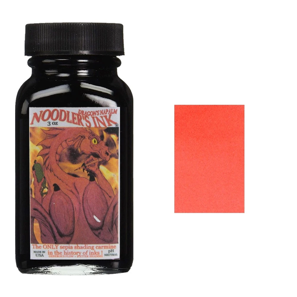 Noodlers Fountain Pen Ink Bottle - Dragon's Fire 3 Noodlers Fountain Pen Ink Bottle - Dragon's Fire