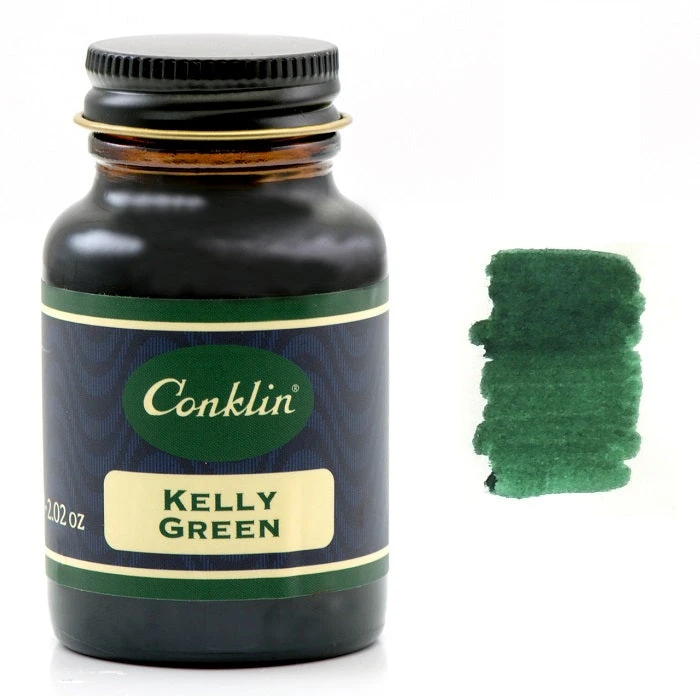 Conklin Classic Fountain Pen Ink Bottle, Kelly Green, 60ml Glass Bottle 3 Conklin Classic Fountain Pen Ink Bottle, Kelly Green, 60ml Glass Bottle
