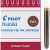 Pilot Namiki Fountain Pen Ink Cartridges, Sepia, 6pk 1 Pilot Namiki Fountain Pen Ink Cartridges, Sepia, 6pk -Schmidt Store psepia