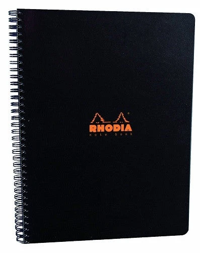 Rhodia Classic Notebook, Side Wirebound, Black, Graph, 9 X 11 ¾ 3 Rhodia Classic Notebook, Side Wirebound, Black, Graph, 9 X 11 ¾